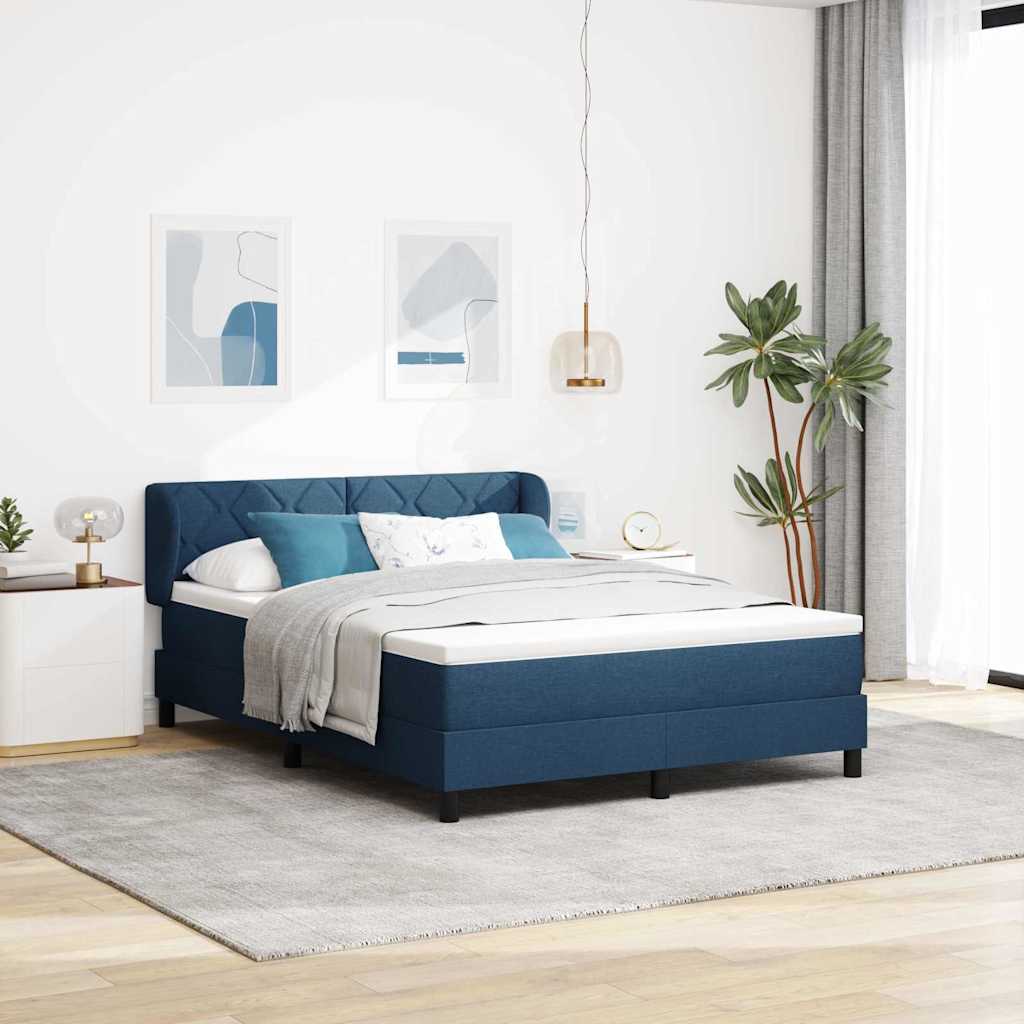 Kasti Vedrustusega Voodi Mattress Sinine 140x190 cm Kangas