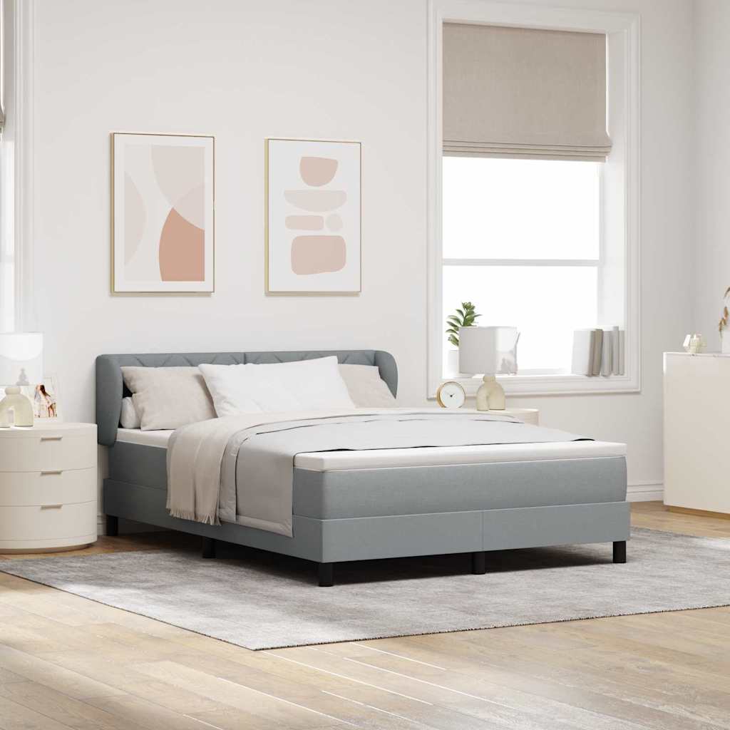 Kasti Põhjaga Voodi Mattress Helehall 140x200 cm Kangas