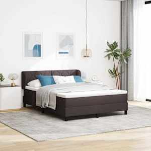 Postel s boxspringem s matrací Tmavě hnědá 140 x 200 cm textil - obrázek 1