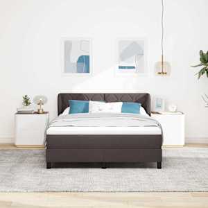 Postel s boxspringem s matrací Tmavě hnědá 140 x 200 cm textil - obrázek 3