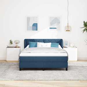 Postel s boxspringem s čelo Modrá 160 x 200 cm textil - obrázek 3