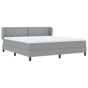 Postel s boxspringem s čelo Světle šedá 180 x 200 cm textil - obrázek 6