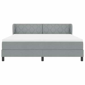 Postel s boxspringem s čelo Světle šedá 180 x 200 cm textil - obrázek 7