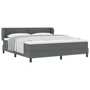 Postel s boxspringem s čelo Tmavě šedá 180 x 200 cm textil - obrázek 2