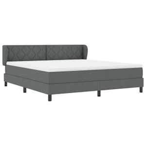 Postel s boxspringem s čelo Tmavě šedá 180 x 200 cm textil - obrázek 5