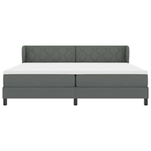 Postel s boxspringem s čelo Tmavě šedá 200 x 200 cm textil - obrázek 7