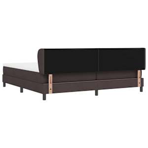 Postel s boxspringem s čelo Tmavě hnědá 200 x 200 cm textil - obrázek 9