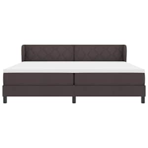 Postel s boxspringem s čelo Tmavě hnědá 200 x 200 cm textil - obrázek 7