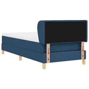 Postel s boxspringem s matrací s čelo Modrá 80 x 200 cm textil - obrázek 9