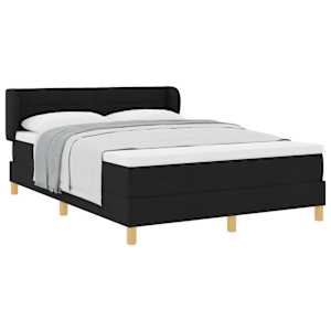 Postel s boxspringem s matrací s čelo Černá 140 x 190 cm textil - obrázek 2