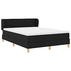 Postel s boxspringem s matrací s čelo Černá 140 x 190 cm textil - obrázek 6