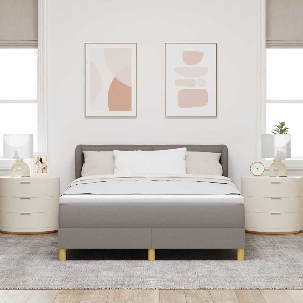 Thumbnail - vidaXL Boxspringbett mit Matratze Taupe 140 x 190 cm Stoff