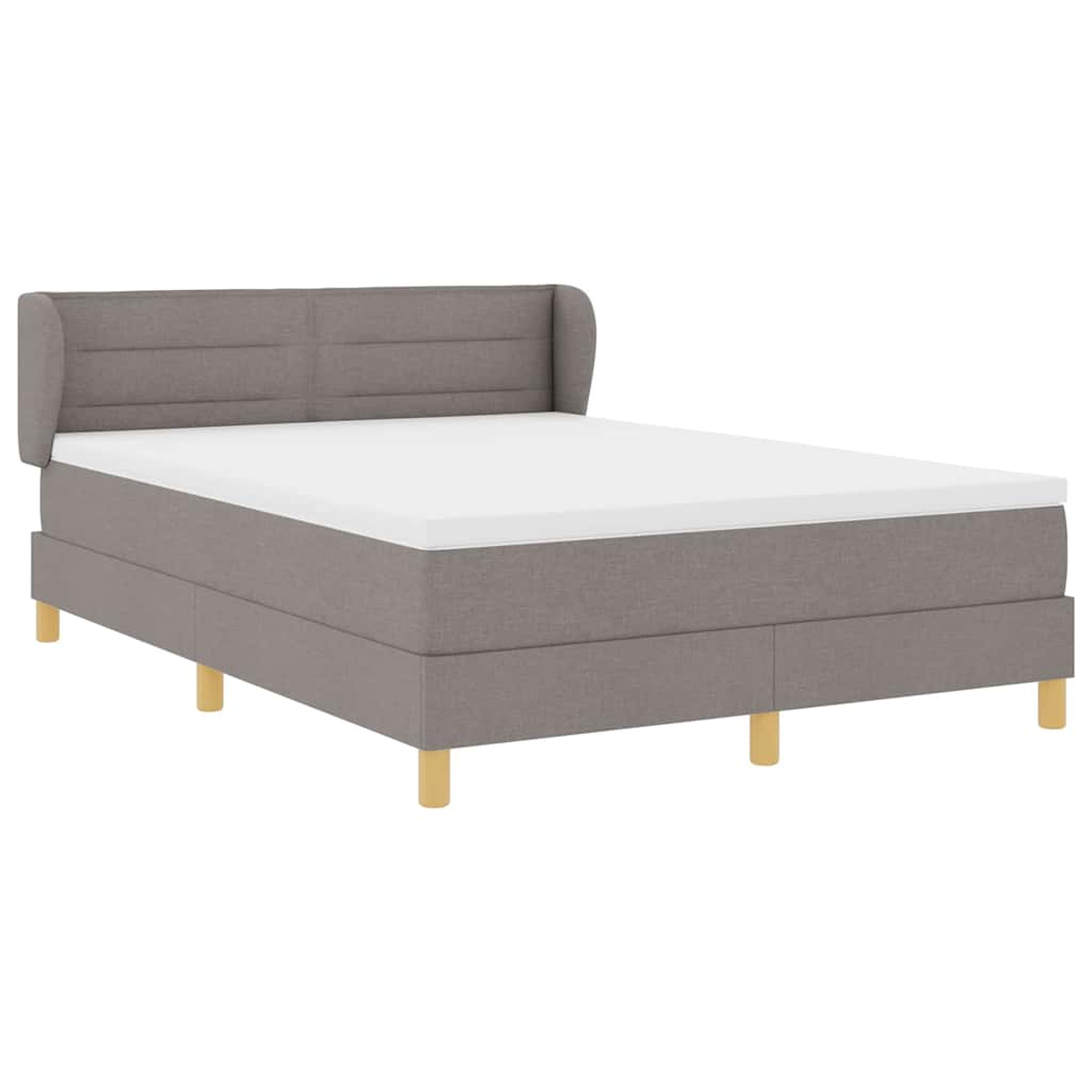 Postel s boxspringem s matrací s čelo Taupe 140 x 190 cm textil 3340147
