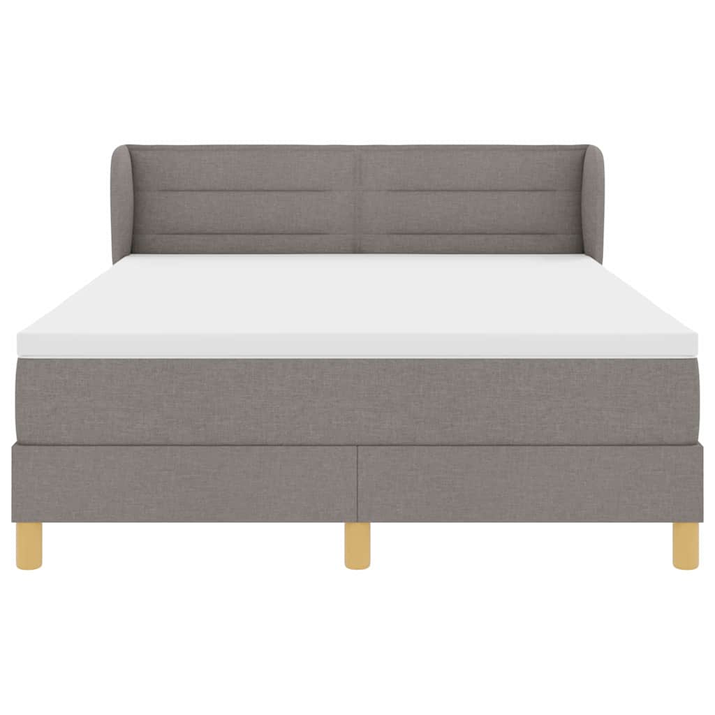 Postel s boxspringem s matrací s čelo Taupe 140 x 190 cm textil 3340147