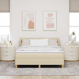 Postel s boxspringem s matrací Krémová 160 x 200 cm textil - obrázek 3