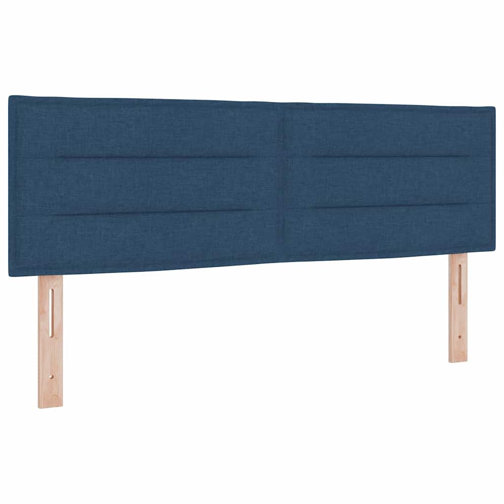 Postel s boxspringem s matrací s čelo Modrá 160 x 200 cm textil - obrázek 5