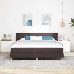 Postel s boxspringem s matrací Tmavě hnědá 180 x 200 cm textil - obrázek 3