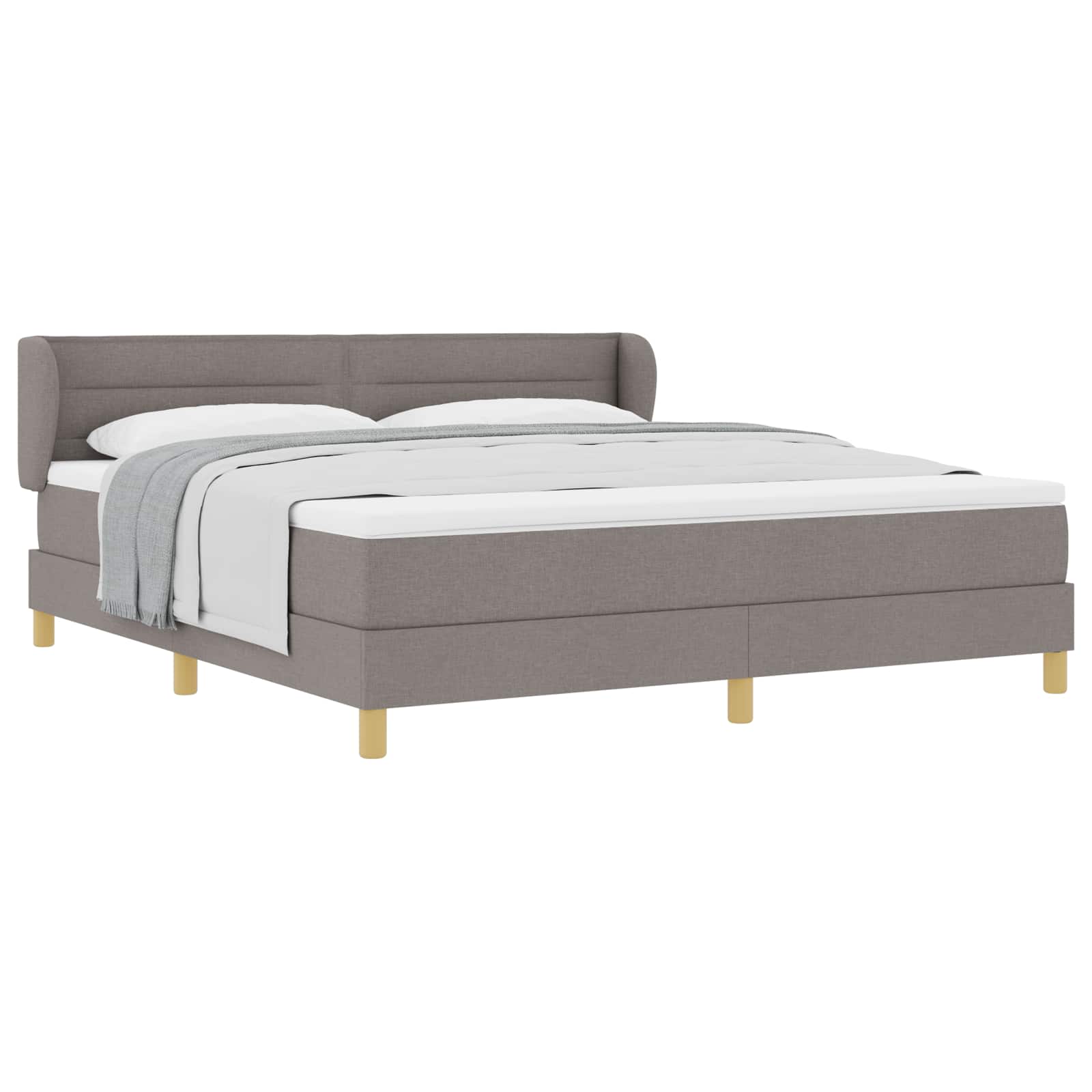 Postel s boxspringem s matrací s čelo Taupe 180 x 200 cm textil - obrázek 2