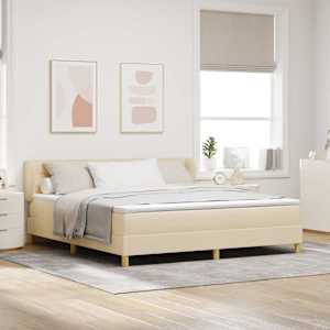 Postel s boxspringem s matrací Krémová 180 x 200 cm textil - obrázek 1