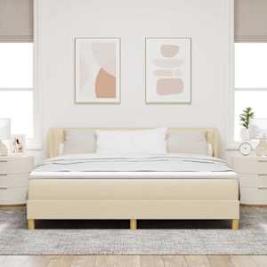 Postel s boxspringem s matrací Krémová 180 x 200 cm textil - obrázek 3