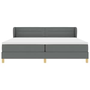 Postel s boxspringem s matrací Tmavě šedá 200 x 200 cm textil - obrázek 7