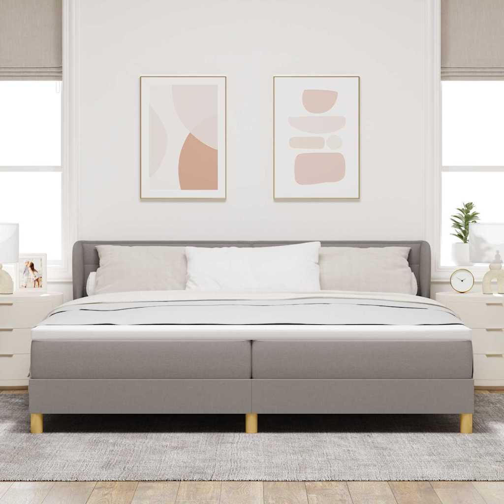 Postel s boxspringem s matrací s čelo Taupe 200 x 200 cm textil - obrázek 3