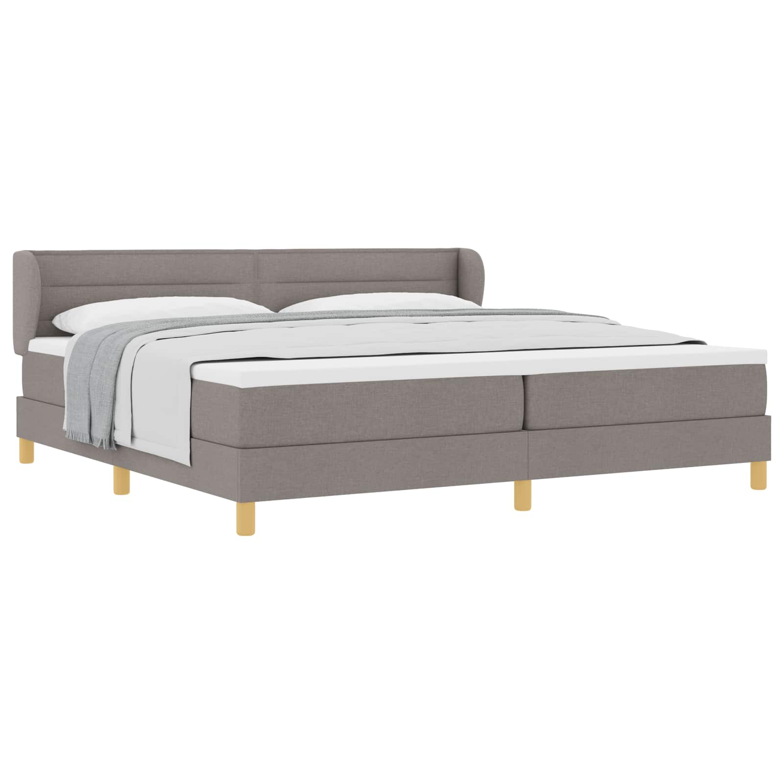 Postel s boxspringem s matrací s čelo Taupe 200 x 200 cm textil - obrázek 2