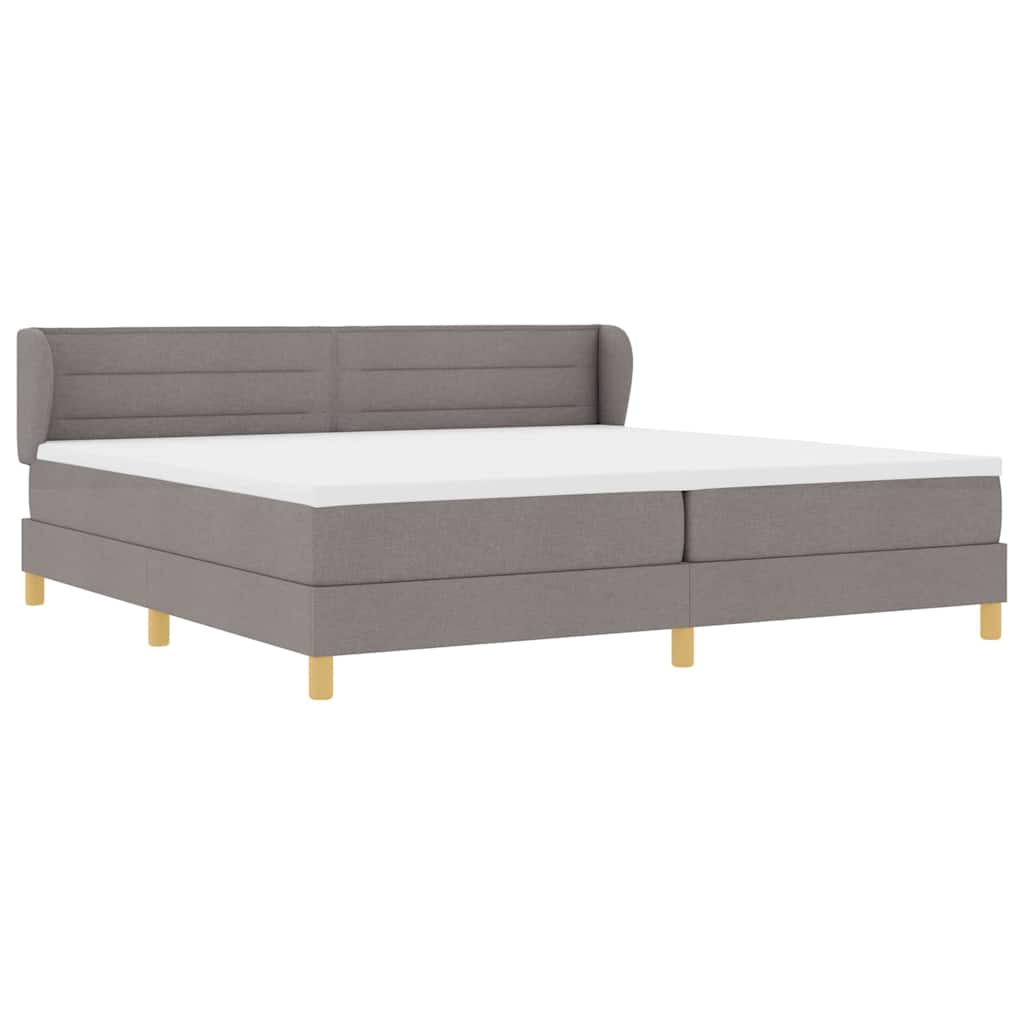 Postel s boxspringem s matrací s čelo Taupe 200 x 200 cm textil - obrázek 6