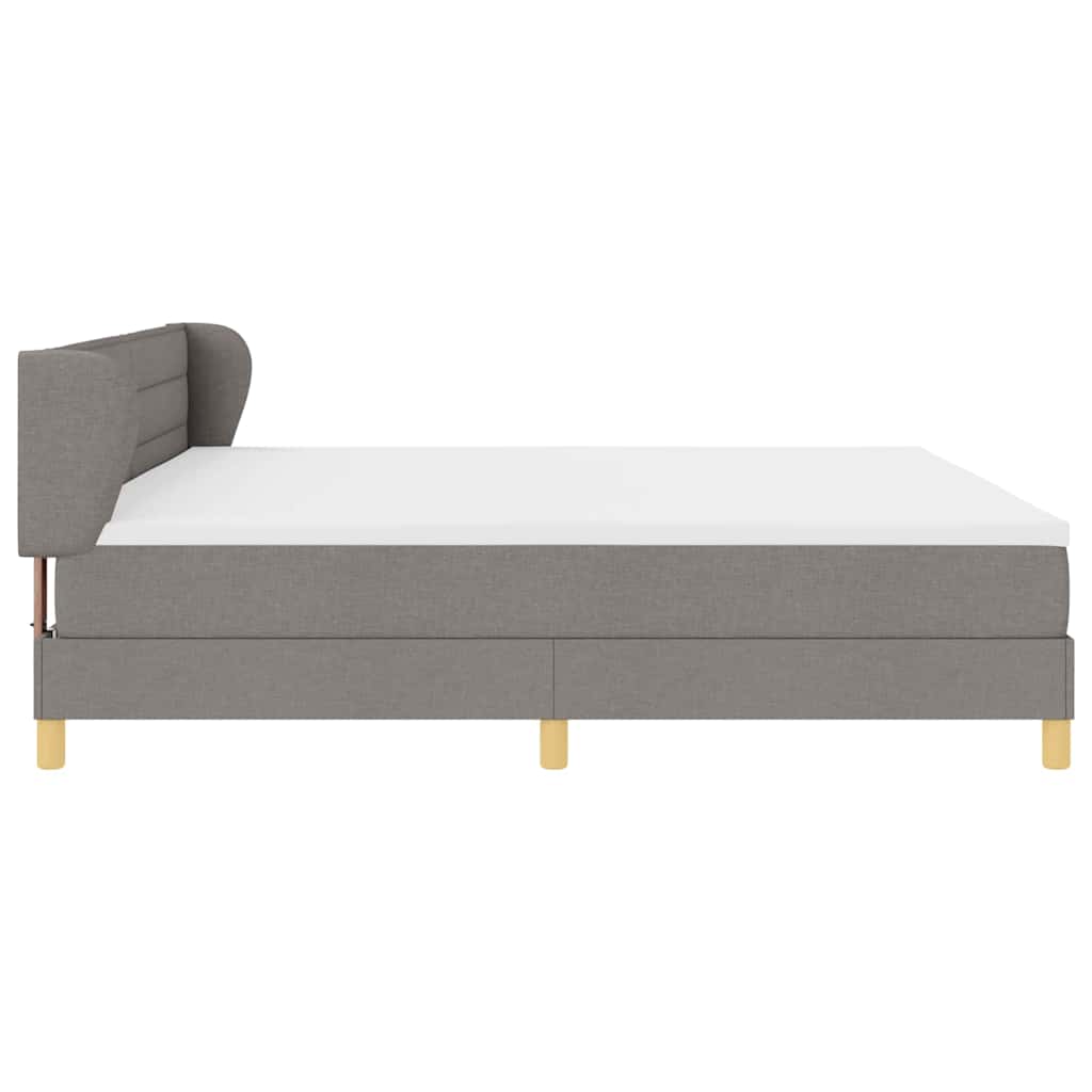 Postel s boxspringem s matrací s čelo Taupe 200 x 200 cm textil - obrázek 7