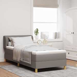 Postel s boxspringem s matrací s čelo Taupe 80 x 200 cm textil - obrázek 1