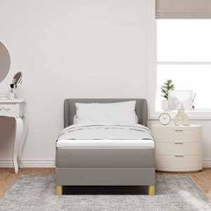 Postel s boxspringem s matrací s čelo Taupe 80 x 200 cm textil - obrázek 3