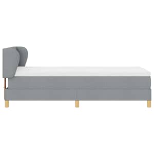 Postel s boxspringem s čelo Světle šedá 90 x 190 cm textil - obrázek 8