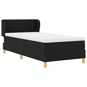 Postel s boxspringem s čelo Černá 90 x 190 cm textil - obrázek 6