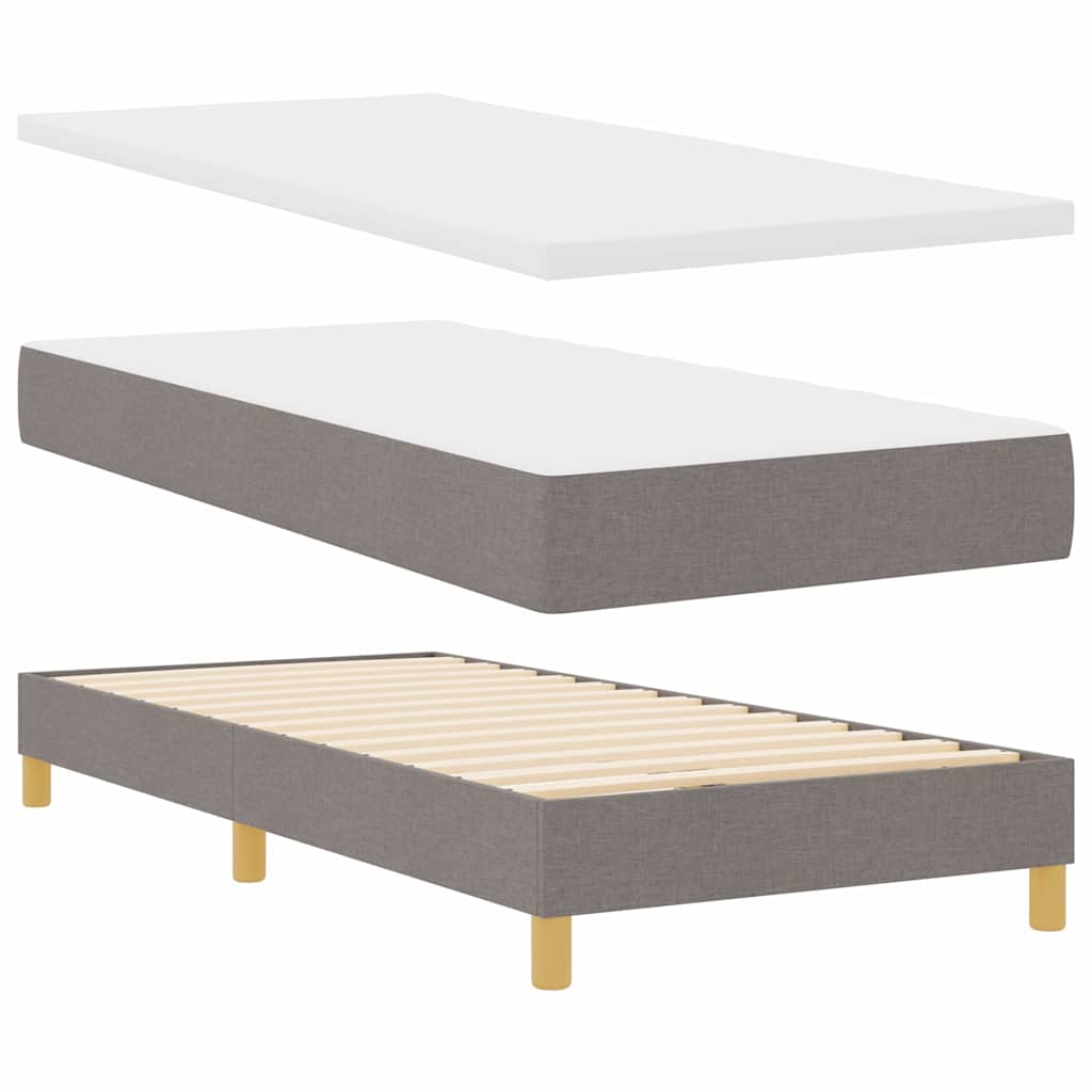 Thumbnail - vidaXL Boxspringbett mit Matratze Creme 90x200 cm Stoff Taupe