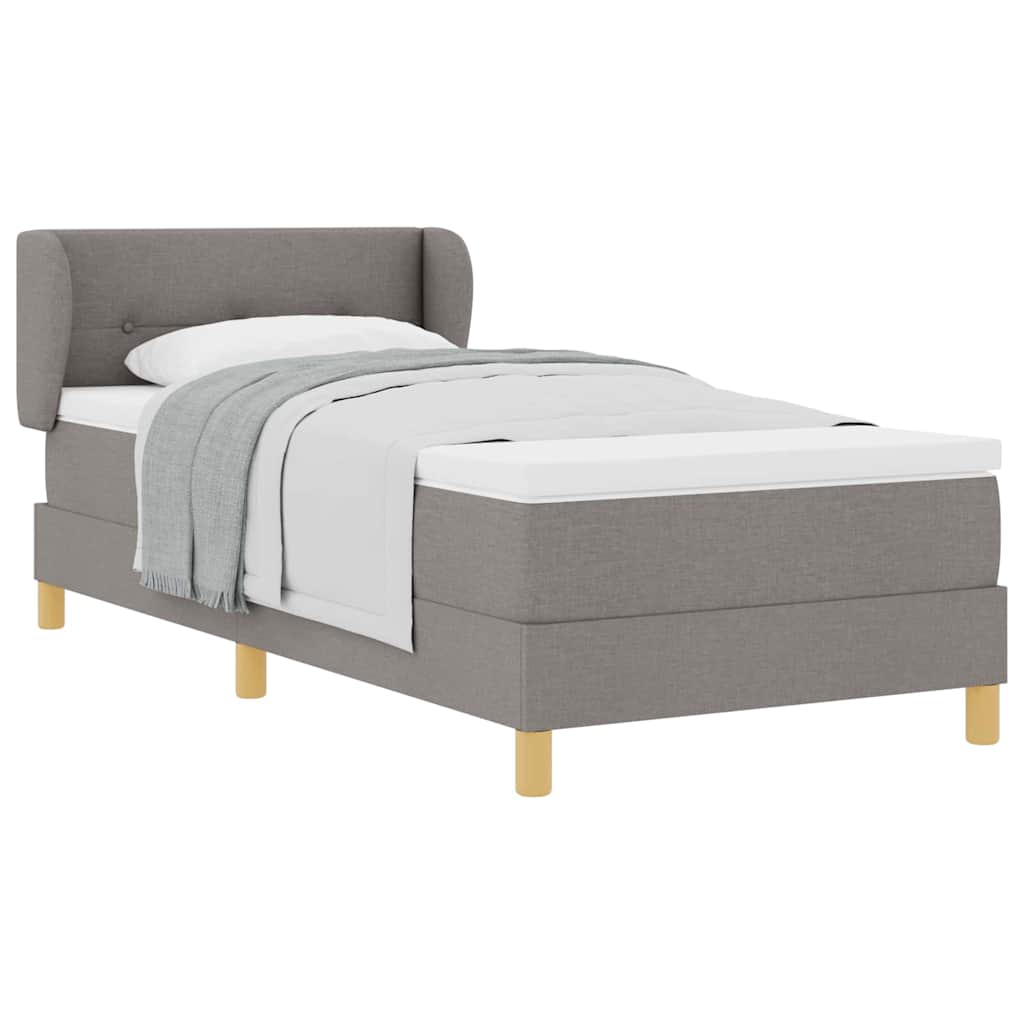 Thumbnail - vidaXL Boxspringbett mit Matratze Creme 90x200 cm Stoff Taupe