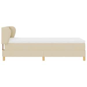 Postel s boxspringem s čelo Krémová 90 x 190 cm textil - obrázek 6