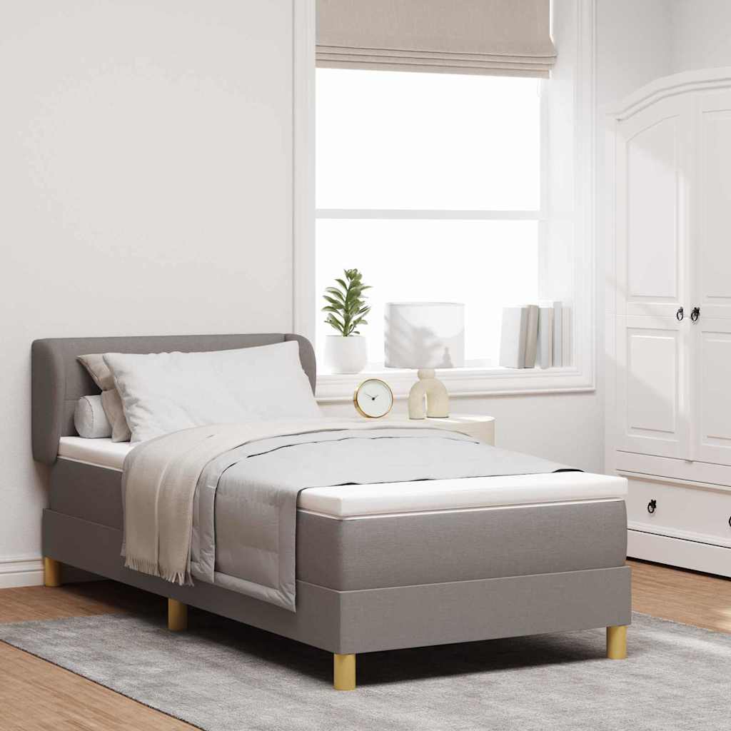 Box Spring Voodi Madratsiga Pruunikashall, 90x200 cm, Kangas