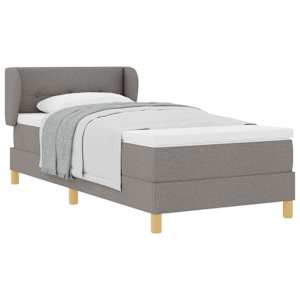 Postel s boxspringem s matrací s čelo Taupe 90 x 200 cm textil - obrázek 2
