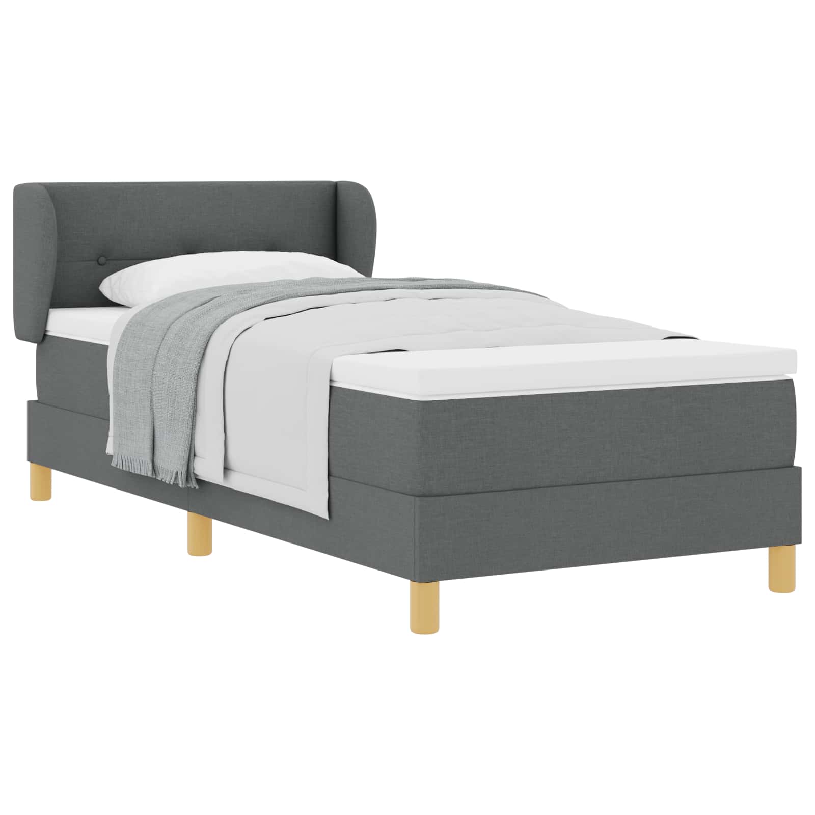 Thumbnail - vidaXL Boxspringbett mit Matratze Dunkelgrau 100 x 200 cm Stoff