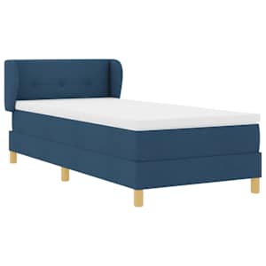 Postel s boxspringem s čelo Modrá 100 x 200 cm textil - obrázek 6