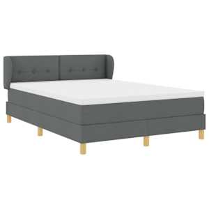 Postel s boxspringem s čelo Tmavě šedá 140 x 190 cm textil - obrázek 6