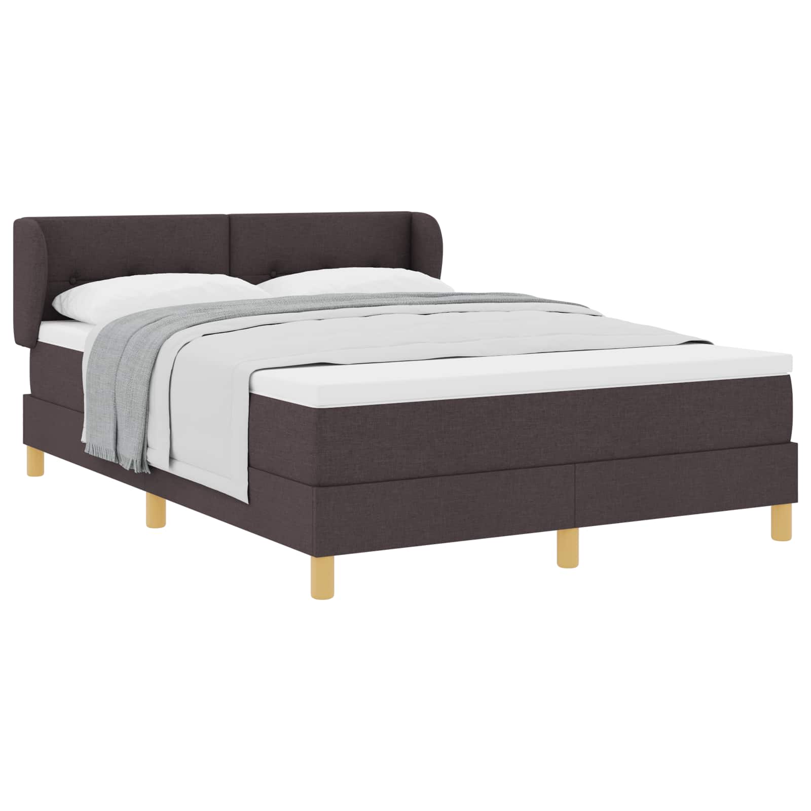 Thumbnail - vidaXL Boxspringbett mit Matratze Dunkelbraun 140 x 190 cm Stoff