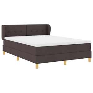 Postel s boxspringem s čelo Tmavě hnědá 140 x 190 cm textil - obrázek 6