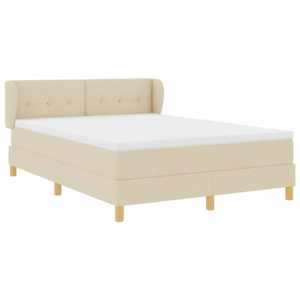 Postel s boxspringem s čelo Krémová 140 x 190 cm textil - obrázek 6