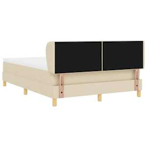 Postel s boxspringem s čelo Krémová 140 x 190 cm textil - obrázek 9