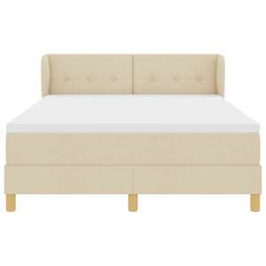 Postel s boxspringem s čelo Krémová 140 x 190 cm textil - obrázek 7