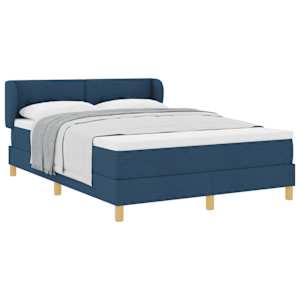 Postel s boxspringem s čelo Modrá 140 x 190 cm textil - obrázek 2