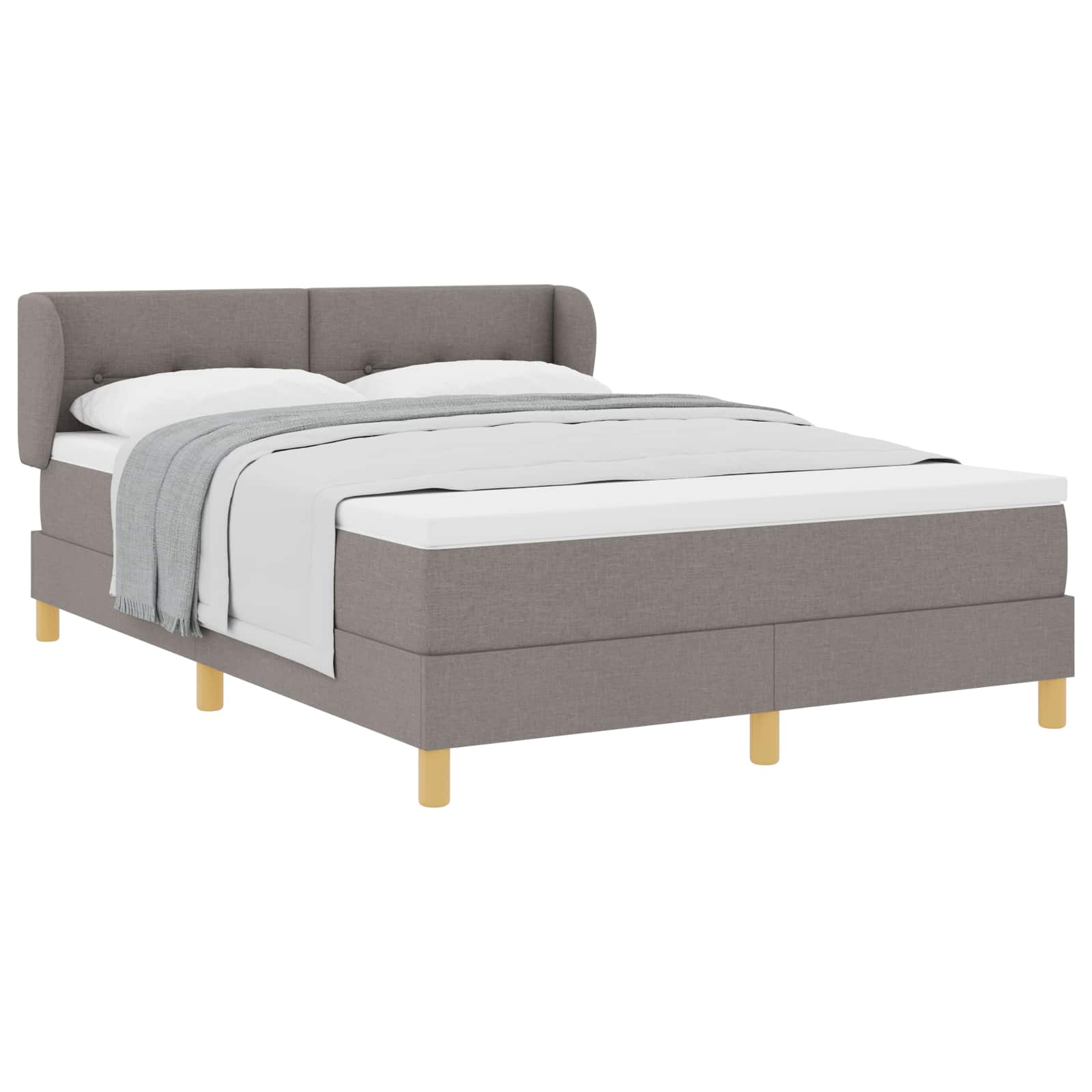 Postel s boxspringem s matrací s čelo Taupe 140 x 200 cm textil - obrázek 2