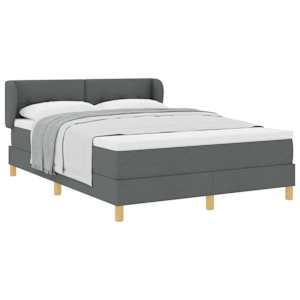 Postel s boxspringem s čelo Tmavě šedá 160 x 200 cm textil - obrázek 2
