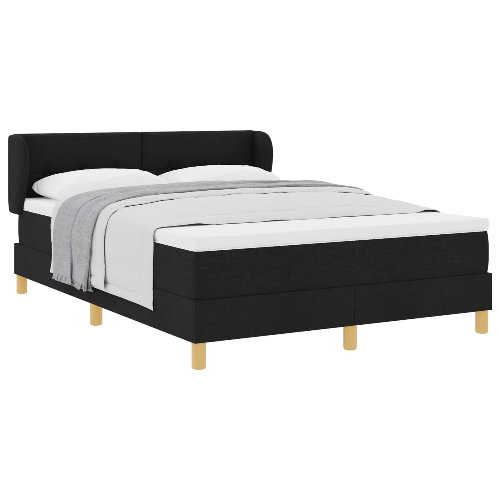Thumbnail - vidaXL Boxspringbett mit Matratze Schwarz 160 x 200 cm Stoff